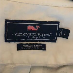 White Linen Vineyard Vines Large Whale Shirt
